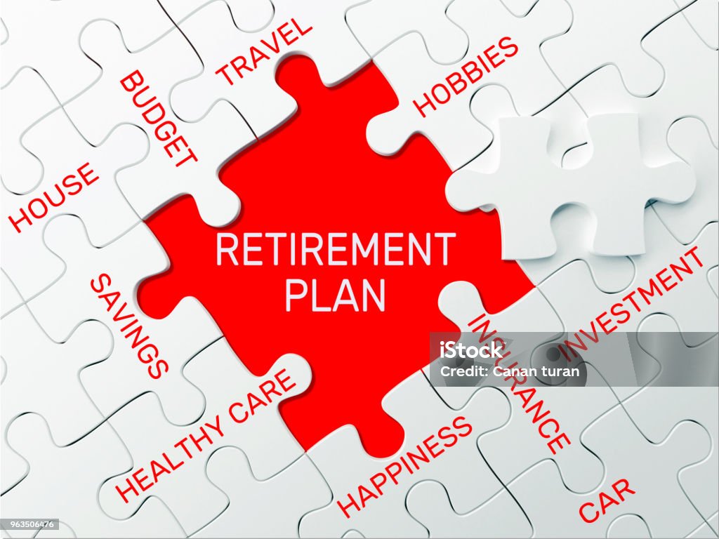 RETIREMENT PLAN - PUZZLE CONCEPT Retirement Stock Photo