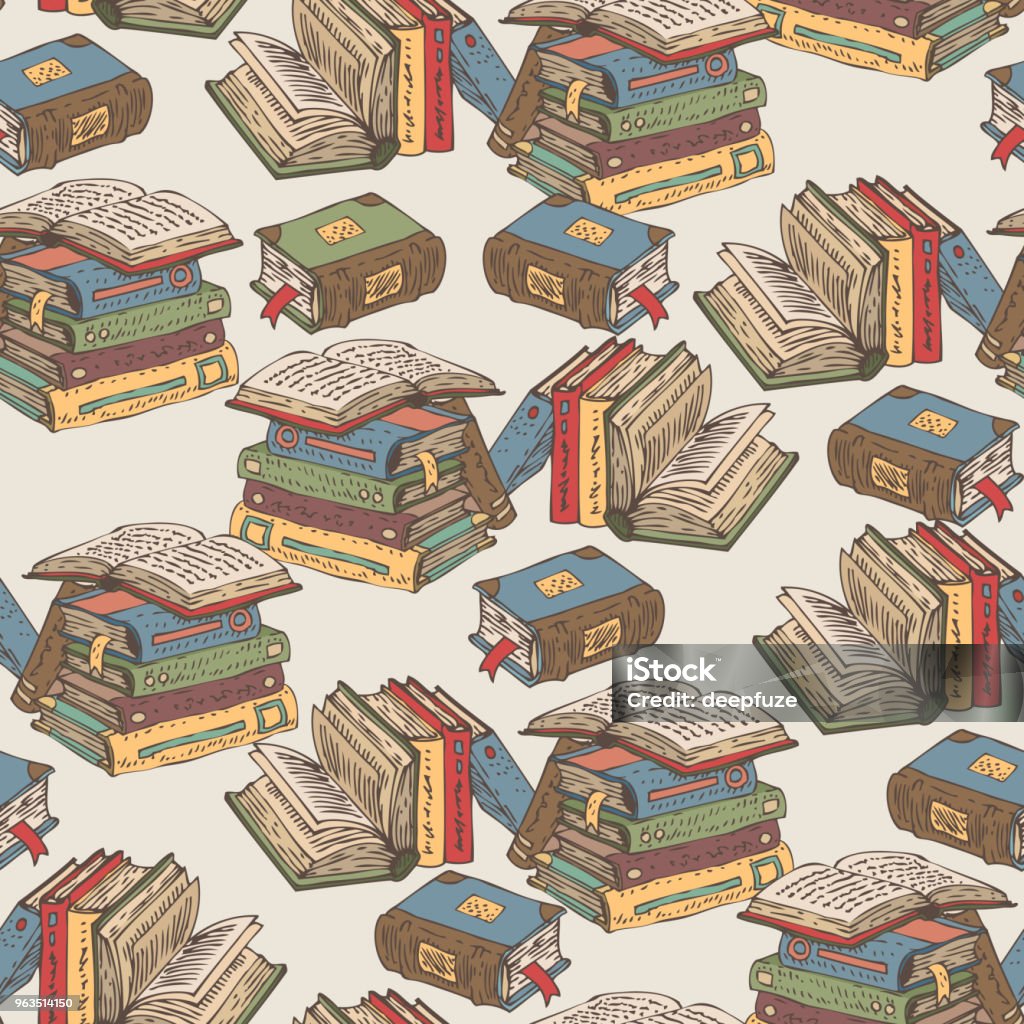 Books Pattern Image Books Seamless Pattern Stock Illustration - Download Image Now ...