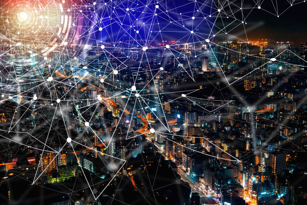 istock Digital Graph with aerial view of Tokyo, Japan 963515560