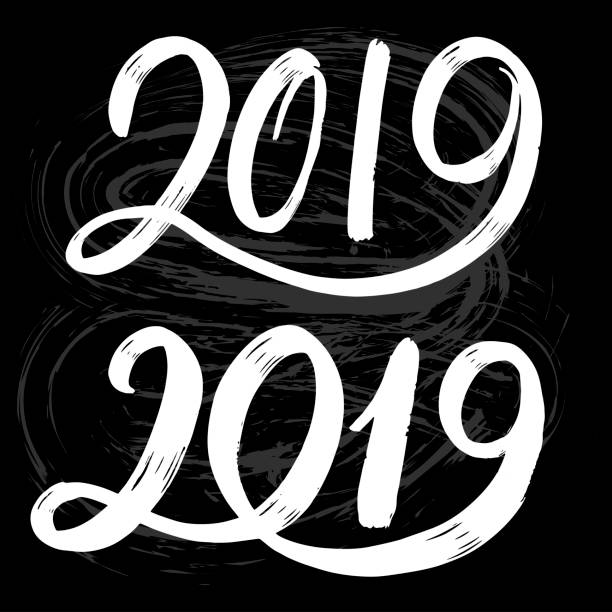 istock Hand drawn fugures 2019, symbol of new year. New year number 2019 963515922