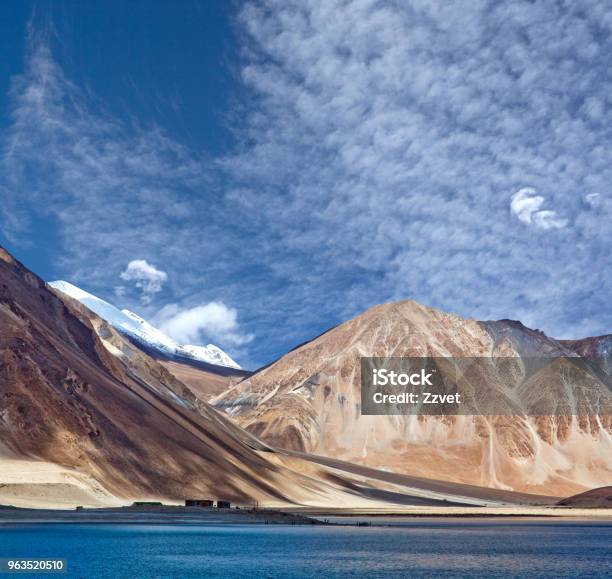 Pangong Tso Lake In Ladakh India Stock Photo - Download Image Now - Asia, Blue, Cloud - Sky