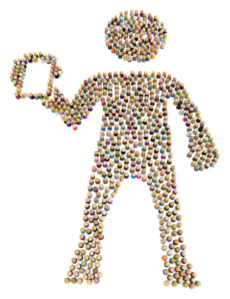 istock Cartoon Crowd Figure, Mobile Phone 963538302