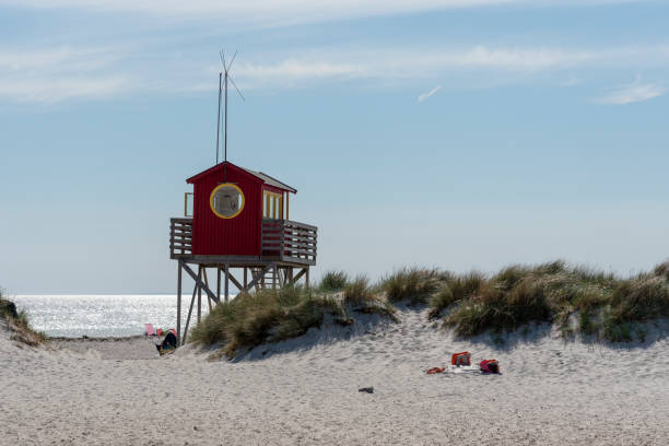istock Lifeguard building at Skanor Sweden 963538454