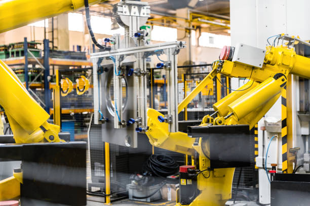 Industrial Robot Working in Factory