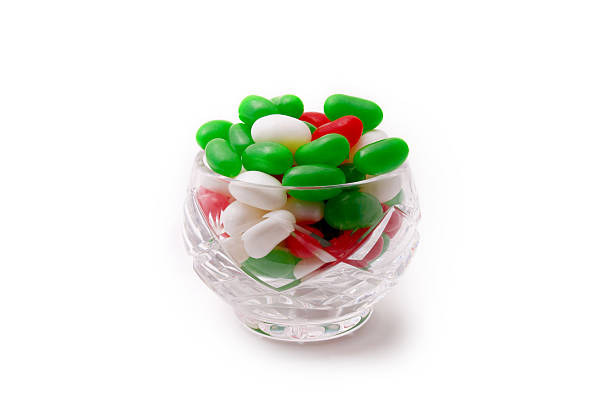 Christmas Candy in Crystal Dish stock photo