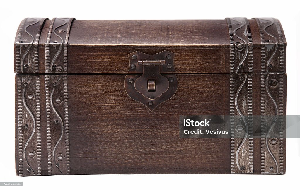 Tesouro peito fechado de madeira - Foto de stock de Antigo royalty-free