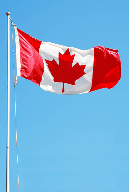 istock Canadian Flag High in Sky 96356410