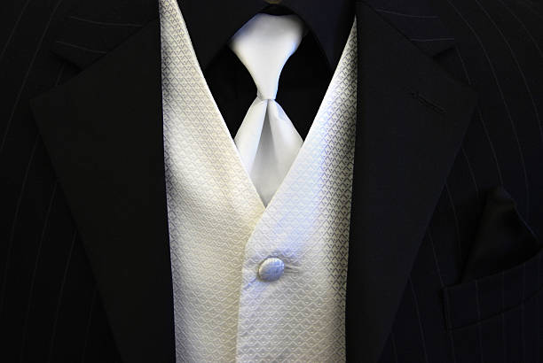 istock Black Tuxedo White Tie and Vest 96356687