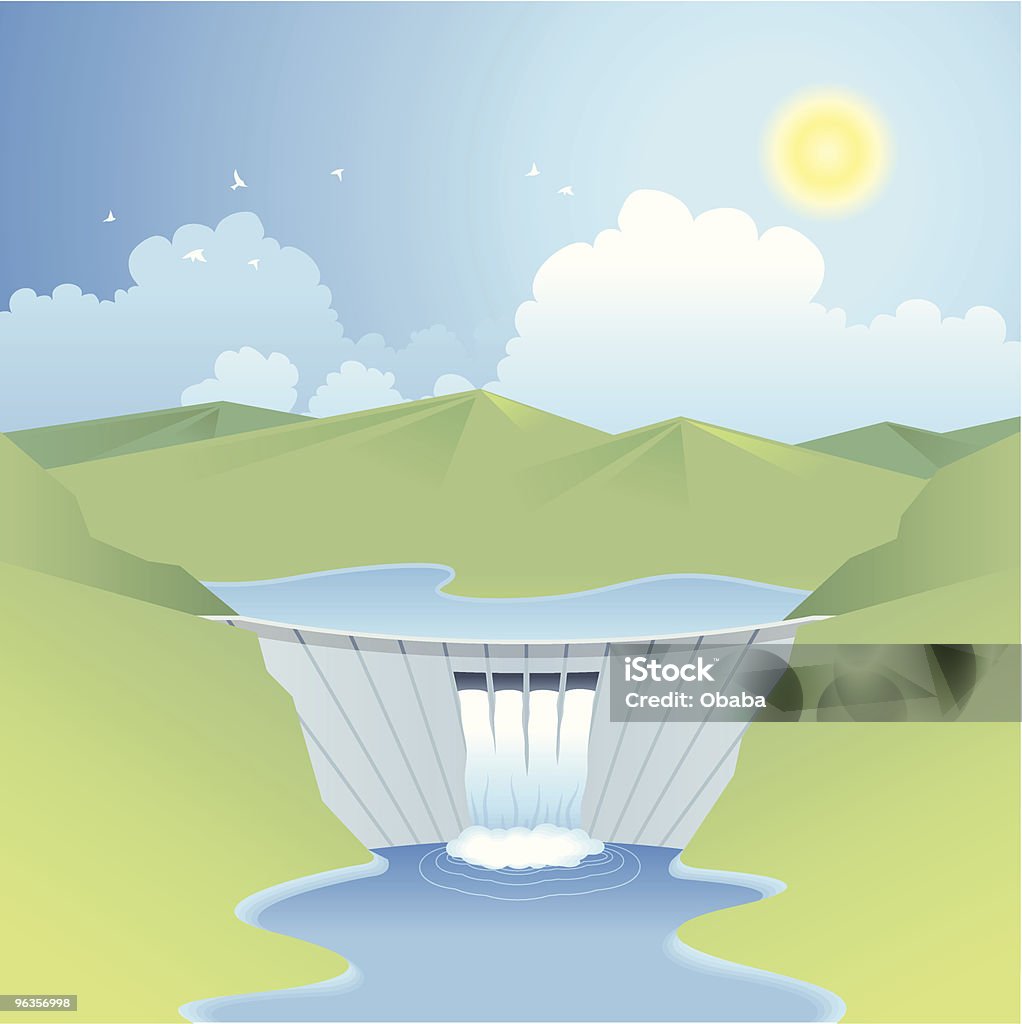 Hydro power (Renewable energy series) - 免版稅水壩圖庫向量圖形 Hydro power (Renewable energy series) - 免版稅水壩圖庫向量圖形