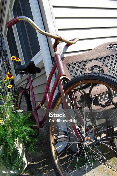 Classic Bike Stock Photo - Download Image Now - Antique, Bench, Bicycle