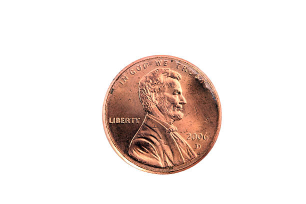 istock closeup of single US Penny on white background 96357686