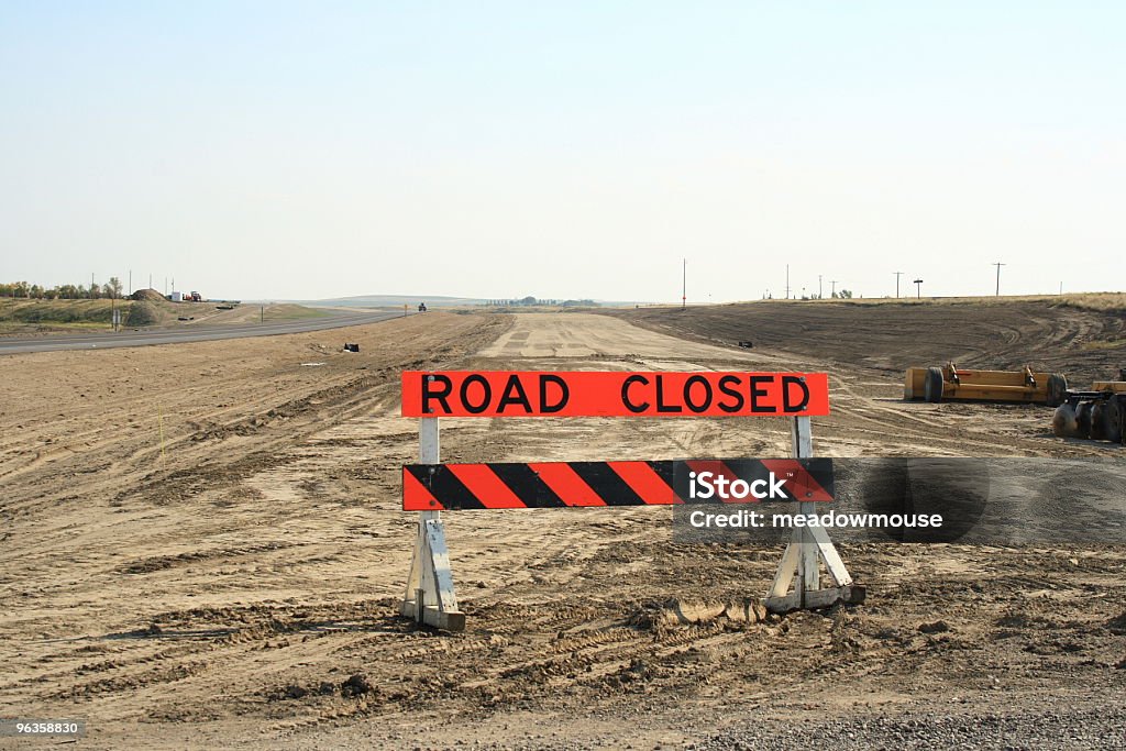 Road Closed -  sign on a construction site  Alberta Stock Photo