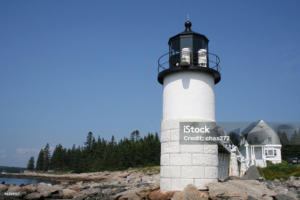 New England lighthouse  Atlantic Ocean Stock Photo