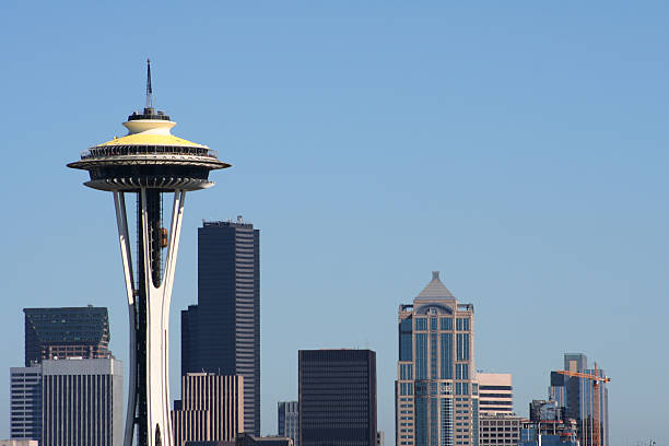 シアトルの街並み - space needle ストックフォトと画像