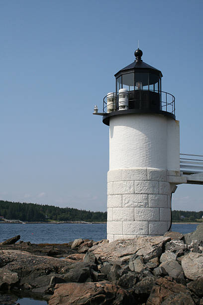 маяк на скалы - lighthouse marshall point lighthouse beacon maine стоковые фото и изображения