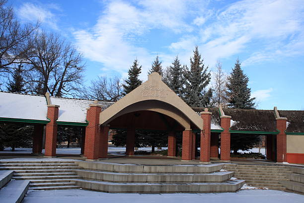 istock Pavillion and walkway in winter 