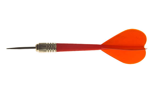 Red throwing dart on white background Dart isolated on white dart stock pictures, royalty-free photos & images