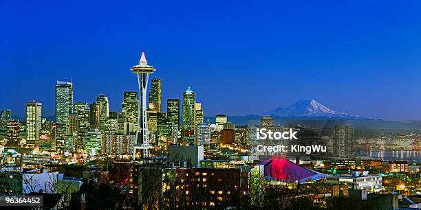 Foto de Seattle Washington Eua e mais fotos de stock de Noite - Noite, Space Needle, Arranha-céu