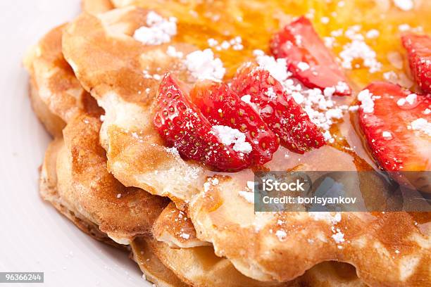Waffles Stock Photo - Download Image Now - Baked Pastry Item, Belgian Waffle, Berry Fruit