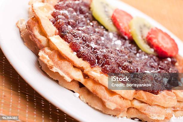 Waffles Stock Photo - Download Image Now - Baked Pastry Item, Belgian Waffle, Berry Fruit