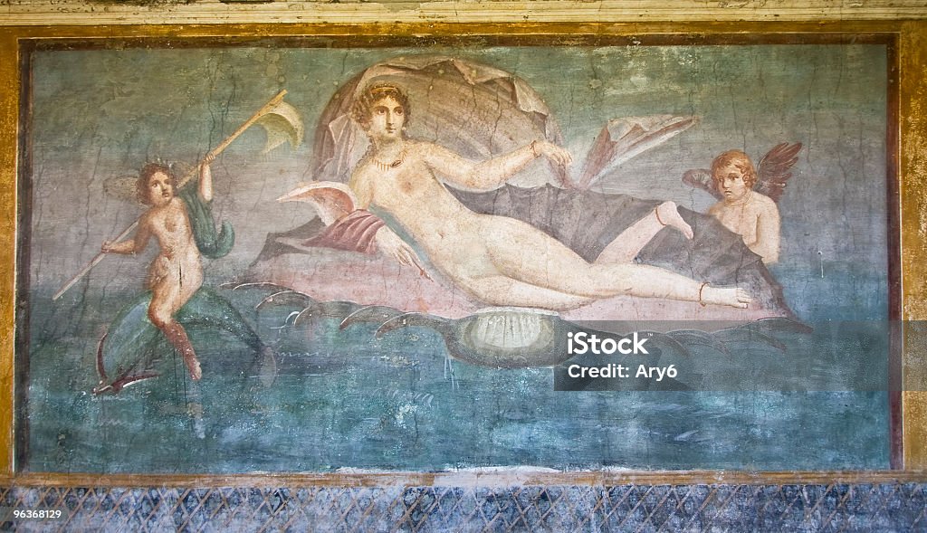 Antico dipinto di Pompei - Foto stock royalty-free di Archeologia