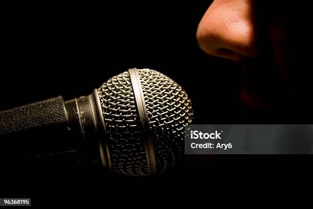 Singer Stock Photo - Download Image Now - Microphone, Dark, Human Lips