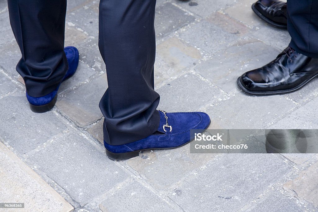 Blue suede shoes  Shoe Stock Photo