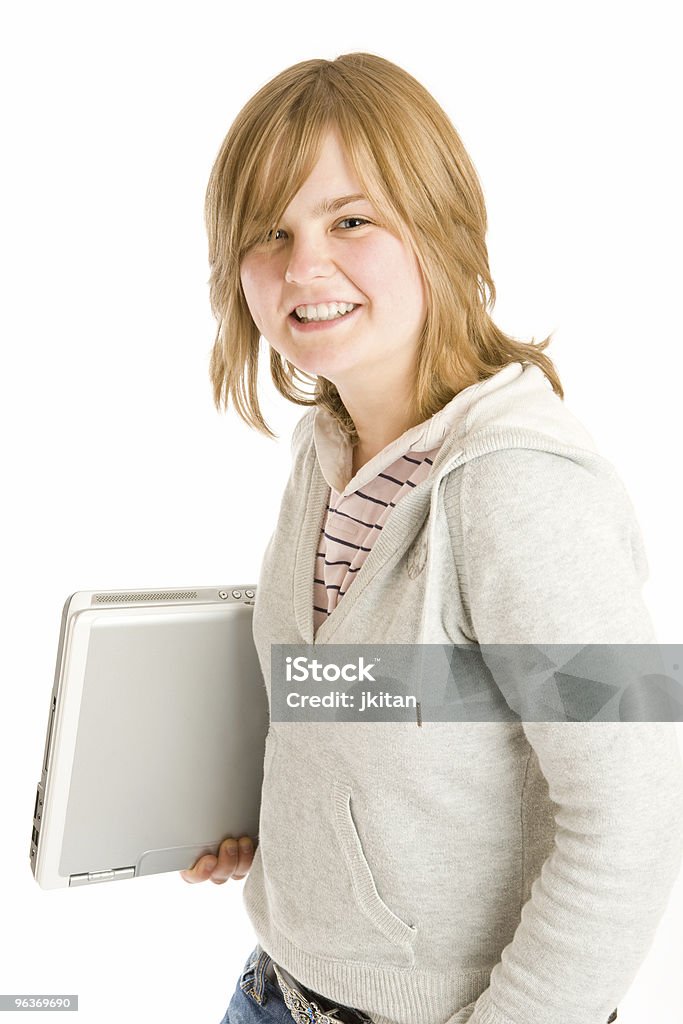 Chica con ordenador portátil - Foto de stock de 16-17 años libre de derechos