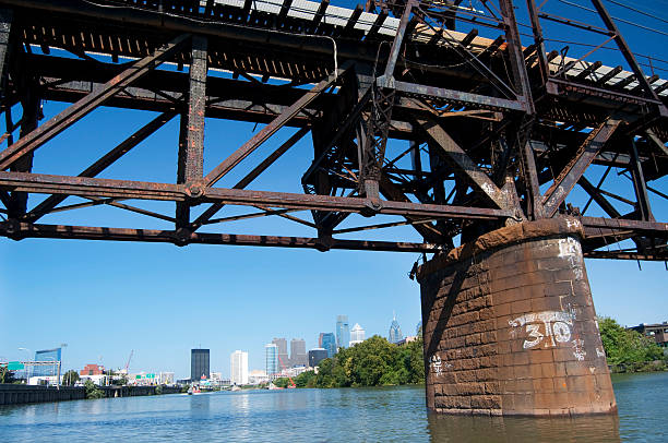istock Railroad Bridge with Philadelphia Skyline 96370721