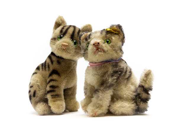istock Pair of Old Stuffed Plush Cat Toys 963711098