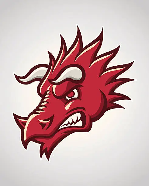 Vector illustration of Dragon Head Mascot