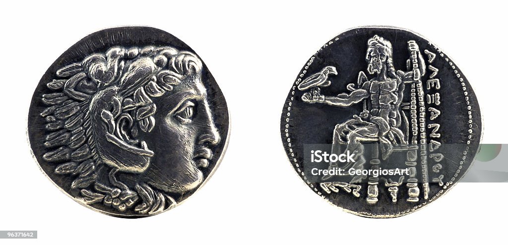 Greco silver tetradrachm da Alexander the Great - Illustrazione stock royalty-free di Alessandro Magno