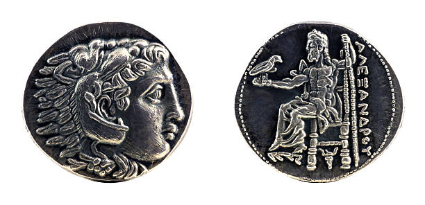 Greek silver tetradrachm from Alexander the Great  ancient coins of greece stock illustrations