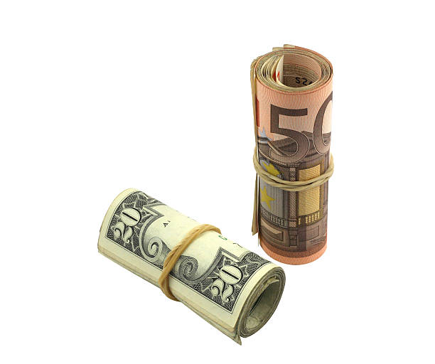 istock Increasing value of euro over dollar 96371708