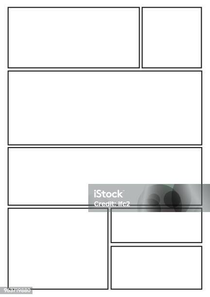 Comic Gride Comic Storyboard With Seven Grid Layout Stock Illustration - Download ...