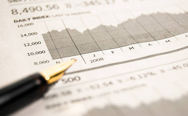 istock Newspaper Stock Graph Close Up - Financial Series 96372181