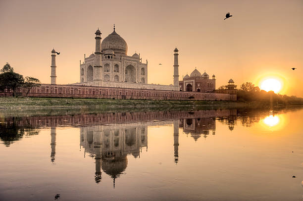istock Taj Mahal and its reflection in Yamuna river, HDR 96373214