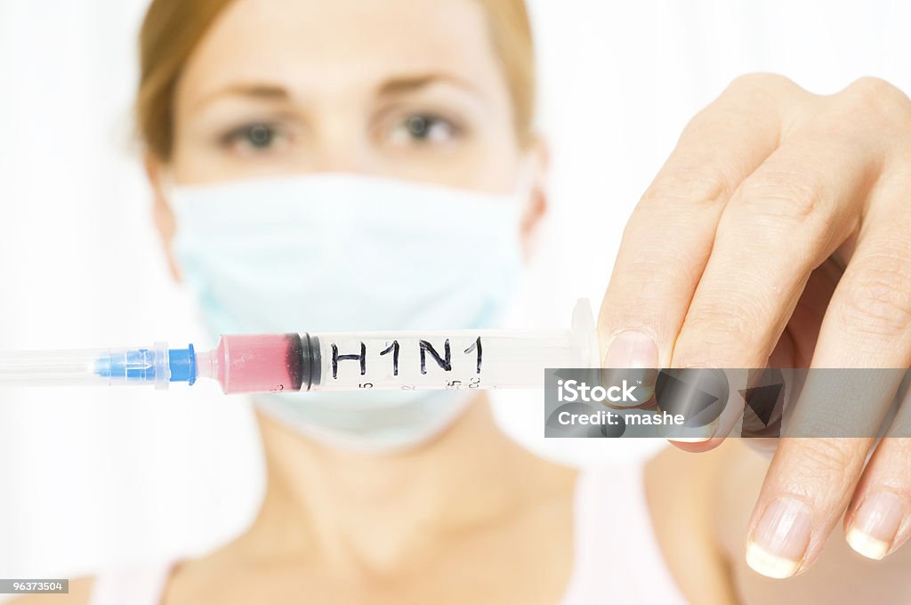 疫病ます。H1N1 - おびえるのロイヤリティフリーストックフォト