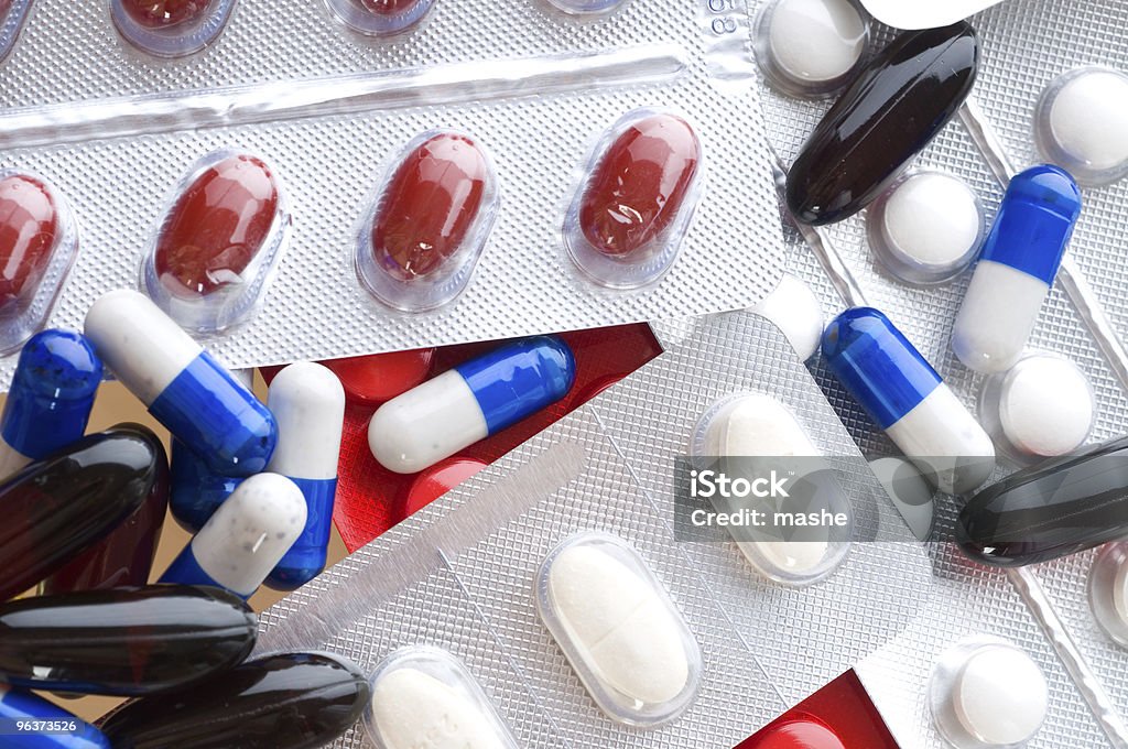 Макро медицинские таблетки - Стоковые фото Антибиотик роялти-фри
