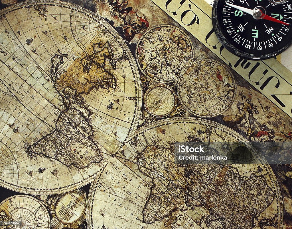 Old paper world map.  Africa Stock Photo