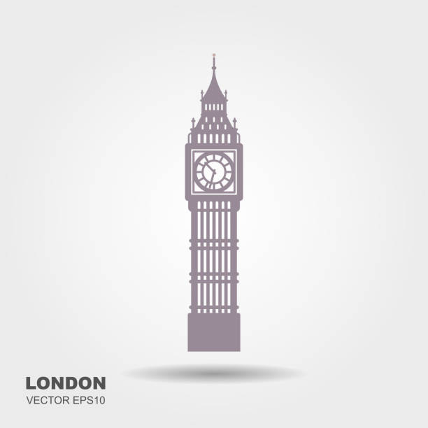 векторная иллюстрация башни биг-бен - big ben isolated london england england stock illustrations