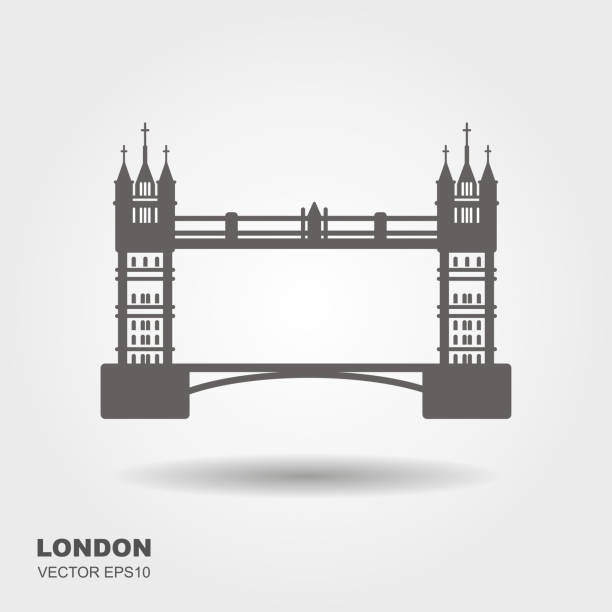 London Bridge Logo. Attraction of the capital of England London Bridge Logo. Attraction of the capital of England. Vector illustration tower bridge london england bridge europe stock illustrations