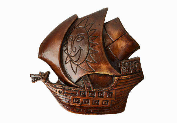 istock Isolated wall sculpture of an old pirate ship 963753204
