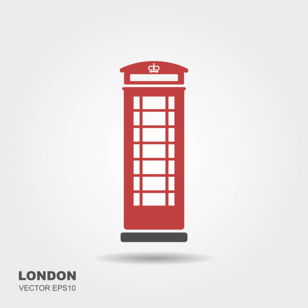 illustrazioni stock, clip art, cartoni animati e icone di tendenza di cabina telefonica di londra isolata su sfondo bianco. - telephone booth telephone london england red