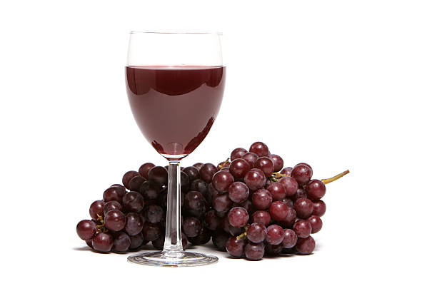 istock Red grapes and a glass of wine 96375646