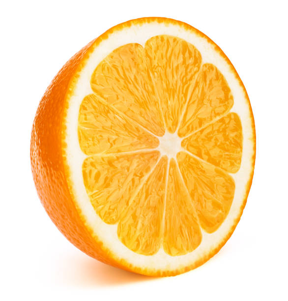 istock Half of orage fruit slice isolated on white 963771910