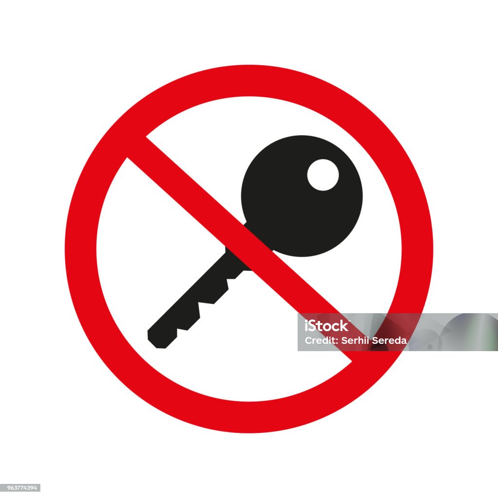 No Keyless No Key Sign On White Background Stock Illustration - Download Image Now ...