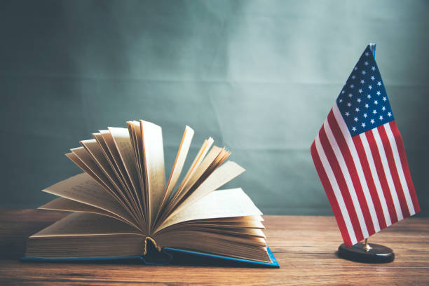 istock Composition of American flag and  book 963775318
