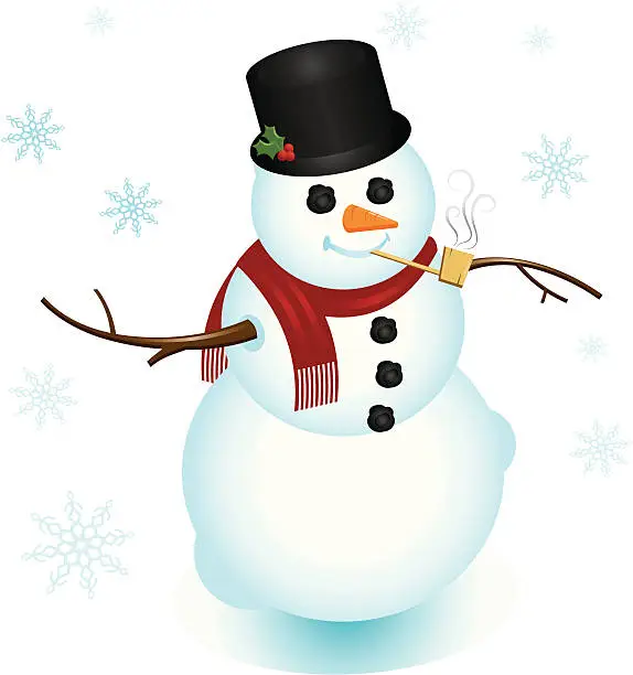 Vector illustration of Classy Snowman