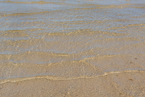 Clear Water at the Edge of the Sea at the Beach